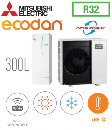 Ecodan REVERSIBLE SPLIT HYDROBOX POWER INVERTER DUO 300L ERST30F-VM2EE + PUZ-SWM100VAA