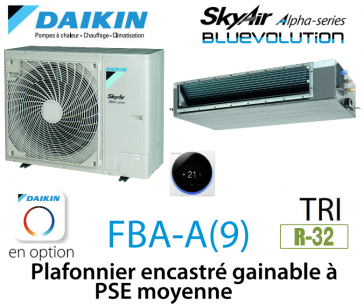 Daikin Plafonnier encastré gainable à PSE moyenne Alpha FBA140A triphasé