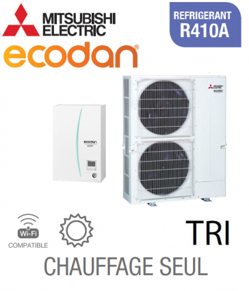 Ecodan CHAUFFAGE SEUL SPLIT HYDROBOX R410A EHSE-YM9ED + PUHZ-SW160YKA triphasé