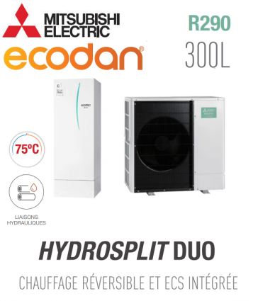 Ecodan Réversible HYDROSPLIT DUO 300L R290 ERPT30X-VM2EE + PUZ-WZ50VAA