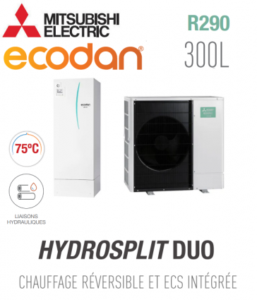 Ecodan Réversible HYDROSPLIT DUO 300L R290 ERPT30X-VM2EE + PUZ-WZ80VAA