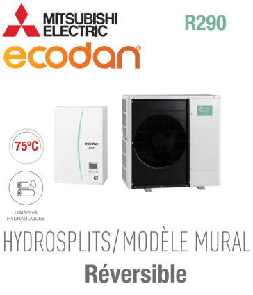 Ecodan réversible HYDROSPLIT MURAL R290 ERPX-VM2E + PUZ-WZ80VAA