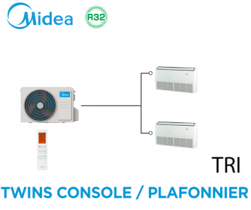 Midea TWINS CURRENT LOOP CONSOLE / PLAFONNIER MO-36N8-R + 2 x MUEU-18NX