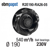 Ventilateur centrifuge EBM-PAPST - R2E190-RA26-05 - en 230 V
