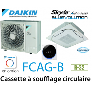 Daikin Cassette 8 voies «Round Flow» Alpha FCAG140B monophasé 