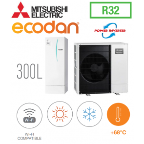 Ecodan REVERSIBLE SPLIT HYDROBOX POWER INVERTER DUO 300L ERST30F-VM2EE + PUZ-SWM120VAA 