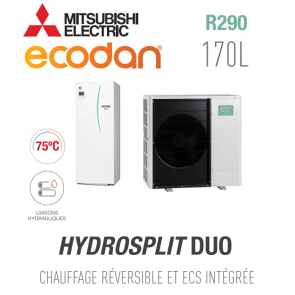 Ecodan Réversible HYDROSPLIT DUO 170L R290 ERPT17X-VM2E + PUZ-WZ50VAA