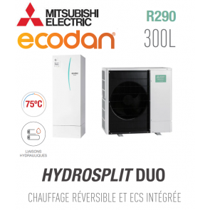 Ecodan Réversible HYDROSPLIT DUO 300L R290 ERPT30X-VM2EE + PUZ-WZ50VAA