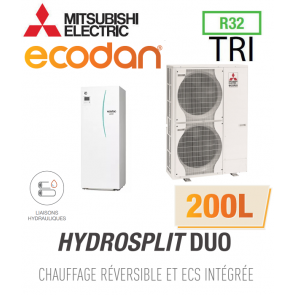 Ecodan Réversible HYDROSPLIT DUO 200L R32 ERPT20X-VM2E + PUZ-HWM140YHA