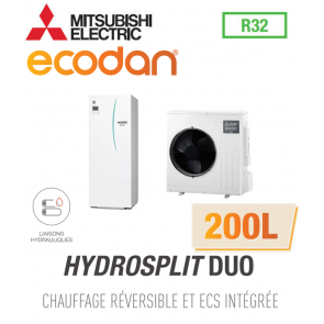 Ecodan Réversible HYDROSPLIT DUO 200L R32 ERPT20X-VM2E + PUZ-WM50VHA
