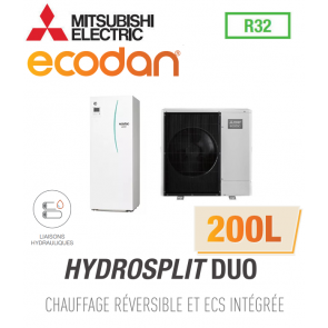 Ecodan Réversible HYDROSPLIT DUO 200L R32 ERPT20X-VM2E + PUZ-WM85VAA