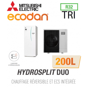 Ecodan Réversible HYDROSPLIT DUO 200L R32 ERPT20X-VM2E + PUZ-WM112YAA