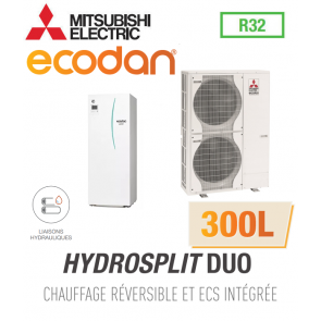 Ecodan Réversible HYDROSPLIT DUO 300L R32 ERPT30X-VM2EE + PUZ-HWM140VHA