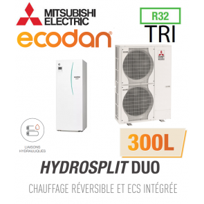 Ecodan Réversible HYDROSPLIT DUO 300L R32 ERPT30X-VM2EE + PUZ-HWM140YHA