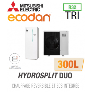 Ecodan Réversible HYDROSPLIT DUO 300L R32 ERPT30X-VM2EE + PUZ-WM112YAA