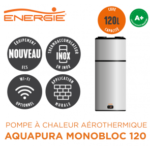 Pompe à chaleur AQUAPURA MONOBLOC 120 de Energie