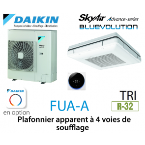 Daikin Plafonnier apparent à 4 voies de soufflage Advance FUA100A triphasé