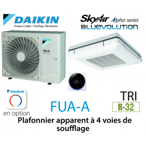 Daikin Plafonnier apparent à 4 voies de soufflage Alpha FUA100A triphasé