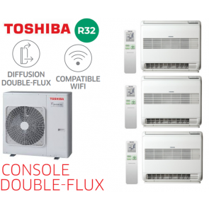 Toshiba CONSOLE DOUBLE-FLUX Tri-Split RAS-3M26G3AVG-E + 2 RAS-M07J2FVG-E + 1 RAS-B13J2FVG-E