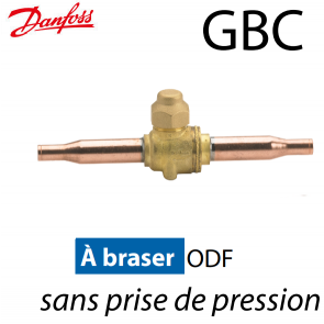  Vanne à boisseau sphérique GBC "Danfoss"  sans prise schrader, ODF